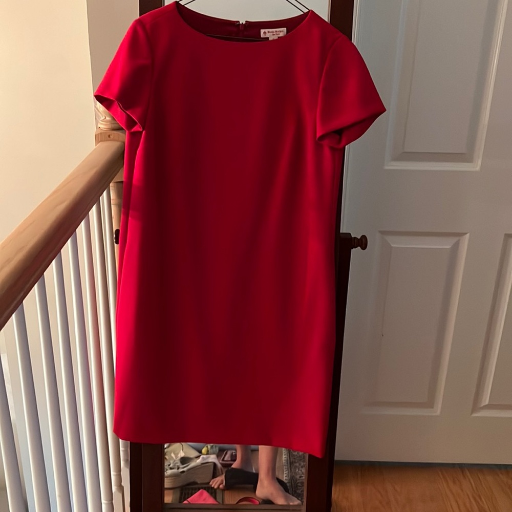 Brooks brothers red fleece shift dress